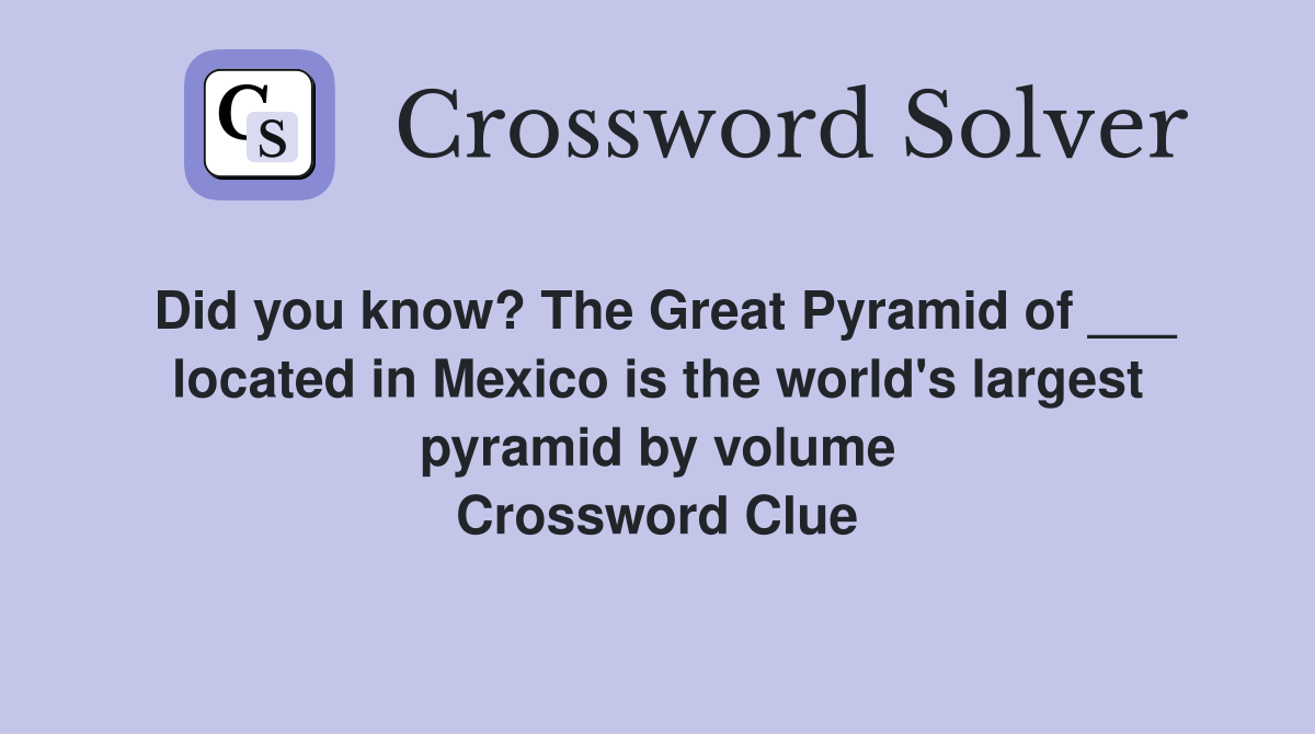 tourist site near the great pyramid crossword clue